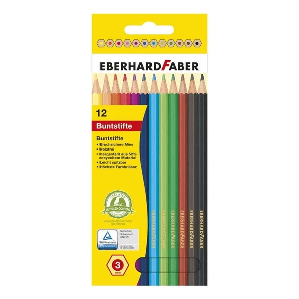 Eberhard Faber Kuru Boya Kalemi 12 Renk 3mm Mine