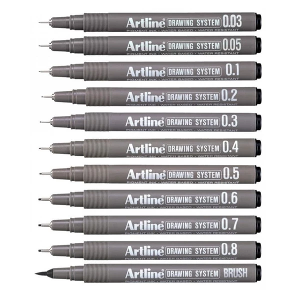 Artline Drawing System Teknik Çizim Kalemi 11li Set