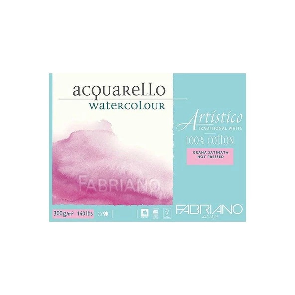 Fabriano Artistico Traditional White Suluboya Blok 300 gr. 18x26 cm. 20 yp. Sıcak Basım - Resim 3