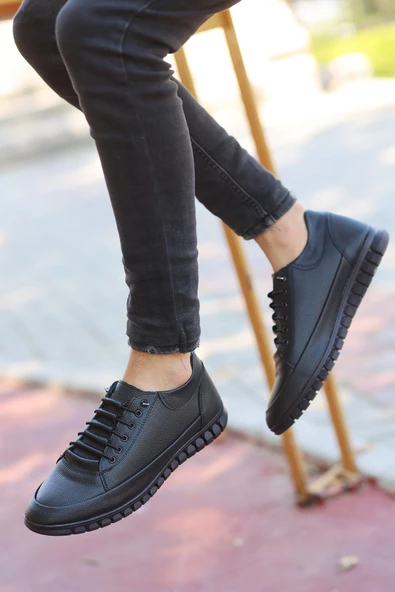 Tomiross-Ryan Erkek Siyah Klasik Ortopedik Yumuşak Sneaker Ayakkabı RYN-3218 - 2