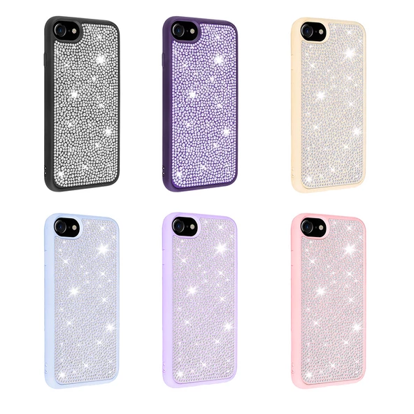 Apple iPhone 7 Kılıf Parlak Taşlı Tasarım Zore Ston Kılıf - Resim 8
