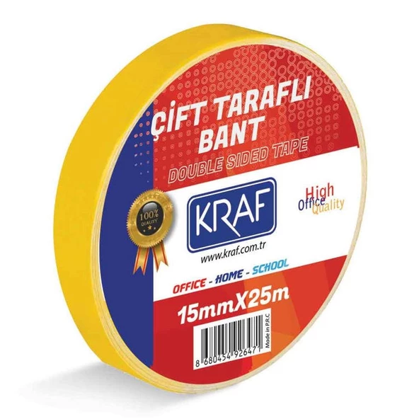 Kraf Çift Taraflı Bant 15 mm x 25 mt