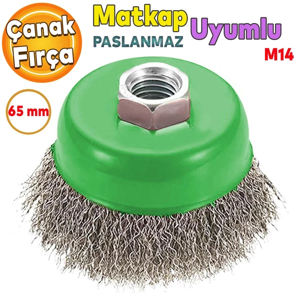 Saçaklı Çanak Fırça Paslanmaz 65 mm M14 ürün görseli