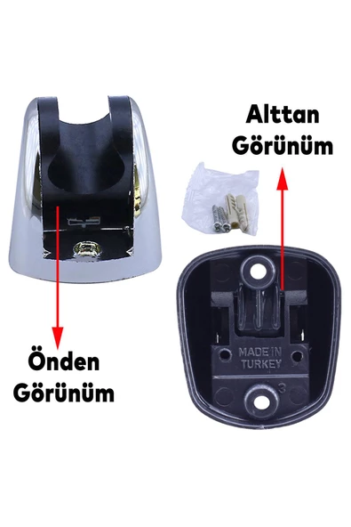 Duş Seti Lüx Elips Başlık Banyo Duş Başlığı Seti Fiskiyesi Telefonu Metal Hortum - 3