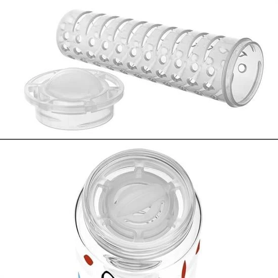 BUFFER® Tutma Saplı Kilitli Kendiliğinden Süzgeçli Kolay Taşınabilir Detoks Sporcu Diyet Matarası - 7
