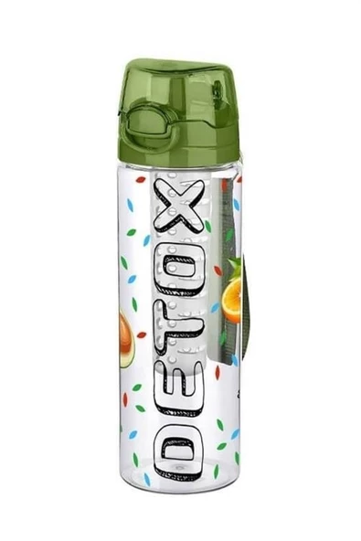 BUFFER® Tutma Saplı Kilitli Kendiliğinden Süzgeçli Kolay Taşınabilir Detoks Sporcu Diyet Matarası - 8
