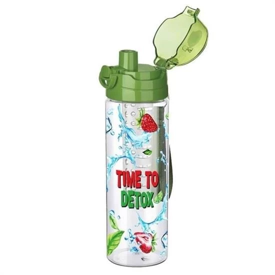 BUFFER® Tutma Saplı Kilitli Kendiliğinden Süzgeçli Kolay Taşınabilir Detoks Sporcu Diyet Matarası - 2