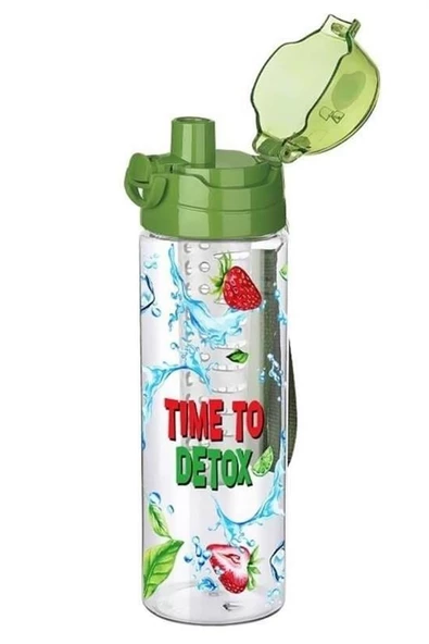 BUFFER® Tutma Saplı Kilitli Kendiliğinden Süzgeçli Kolay Taşınabilir Detoks Sporcu Diyet Matarası - 9