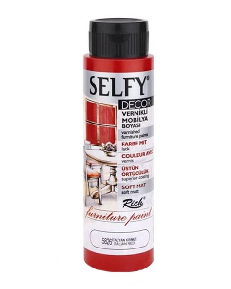 Rich Selfy Decor Vernikli Boya İtalyan Kırmızı 500cc ürün görseli 1