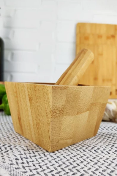 Digithome Doğal Bambu Ahşap Sarımsak Ezeceği Havan – THN75218 - HYT C1-1-18 - 4