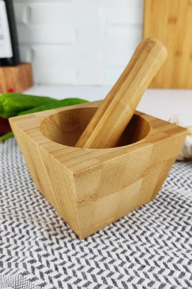 Digithome Doğal Bambu Ahşap Sarımsak Ezeceği Havan – THN75218 - HYT C1-1-18