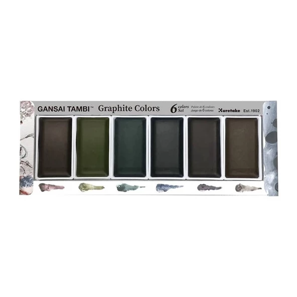 Zig Kuretake Gansai Tambi Graphite Colors Sulu Boya 6 Renk