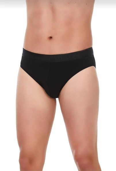 YILDIZ 66 ERKEK SİYAH MODAL KEMERLİ SLİP 6 ADET ürün görseli 1