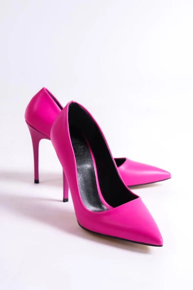 Lapita Fuşya İnce Yüksek Topuklu Stiletto Ayakkabı - Resim 4