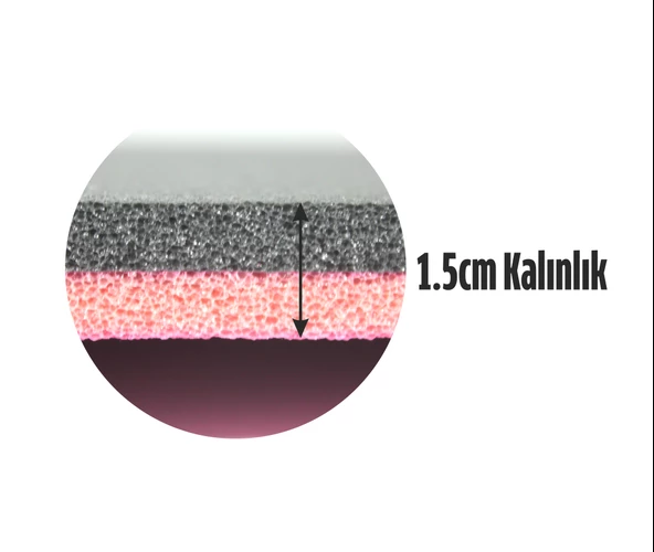 Pembe-Siyah Extra Rahat Plates Yoga Matı 180x60cm 15mm - 2