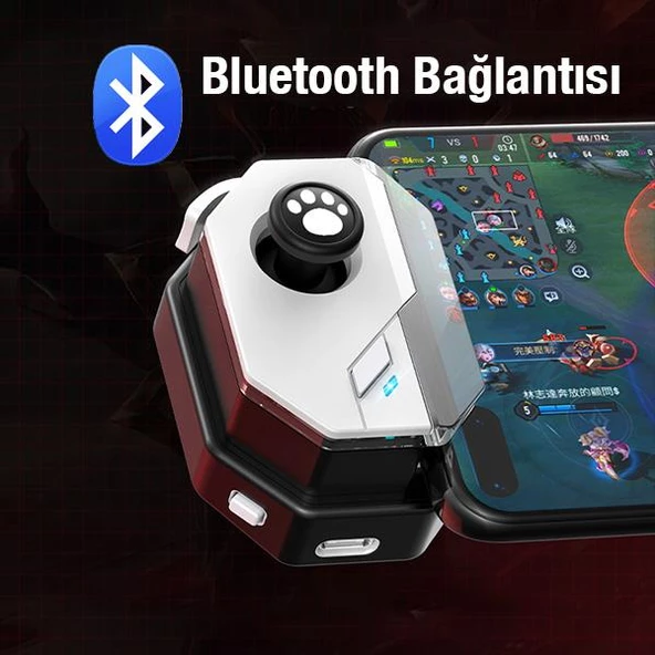 Polham 150mAh Şarjlı Bluetooth Bağlantılı Android, İOS Uym Oyuncu Kontrol Joystick ve Tetik Konsolu - 2