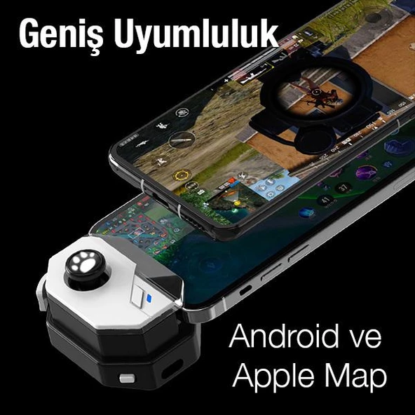 Polham 150mAh Şarjlı Bluetooth Bağlantılı Android, İOS Uym Oyuncu Kontrol Joystick ve Tetik Konsolu - 4