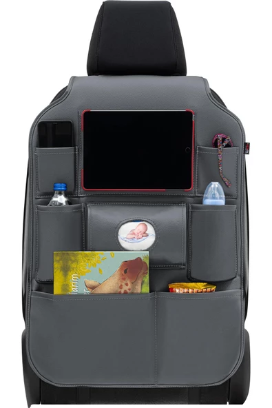 Otom Premium Deri Koltuk Arkası Organizer Eşya Düzenleyici  Füme - 2