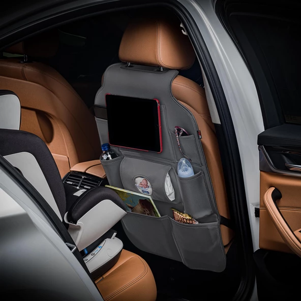 Otom Premium Deri Koltuk Arkası Organizer Eşya Düzenleyici  Füme - 5