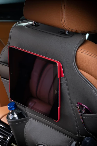 Otom Premium Deri Koltuk Arkası Organizer Eşya Düzenleyici  Füme - 3