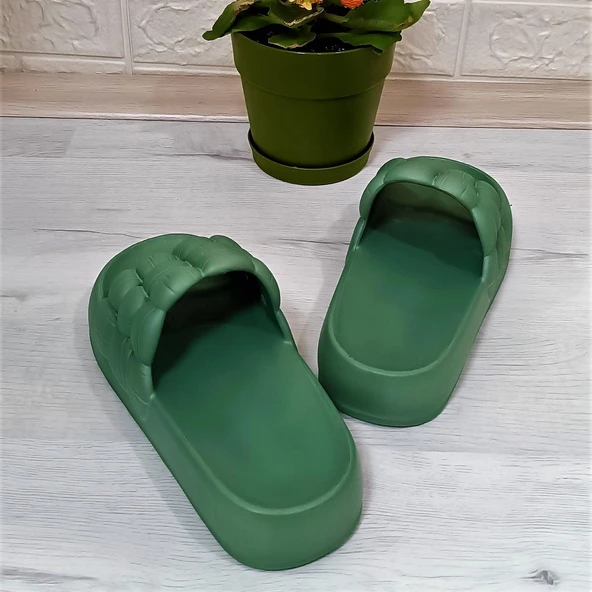 Sonimix 12701 Mint Yeşili Hafif Rahat Günlük Havuz Plaj Kadın Terliği - Resim 8