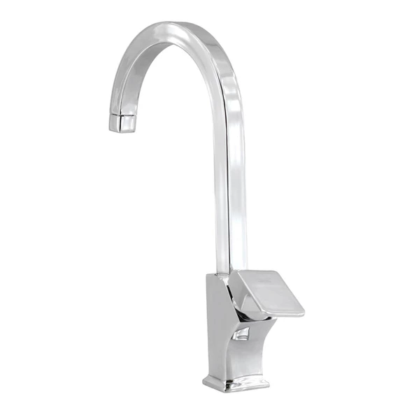 Kuğu Mix Uzun Banyo Lavabo Musluğu Eyve Sıcak Soğuk Çift Su Girişli Çeşmesi Bataryası 36 cm - 5