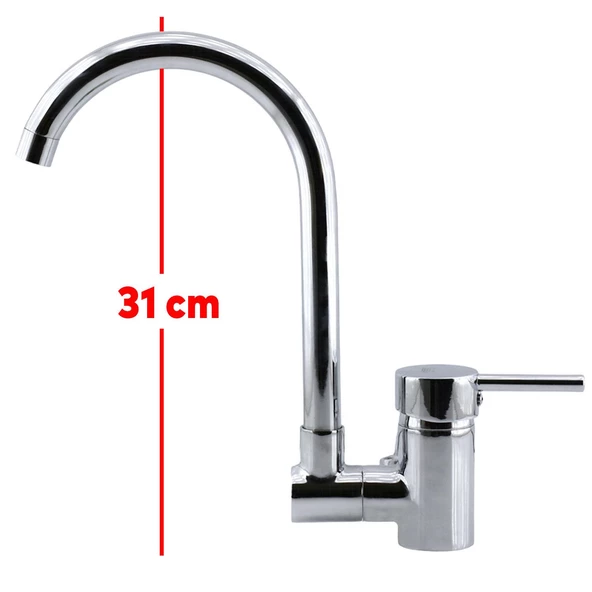 Banyo Lavabo Musluğu Akrobat Eyve Sıcak Soğuk Çift Su Girişli Çeşmesi Bataryası 31 cm - 3