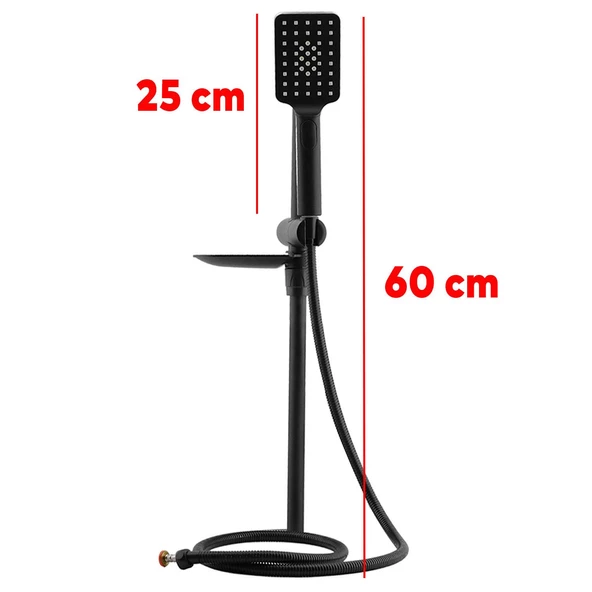 Tivolü Sürgülü Banyo Duş Seti Duş Başlığı Sistemi Siyah - 3