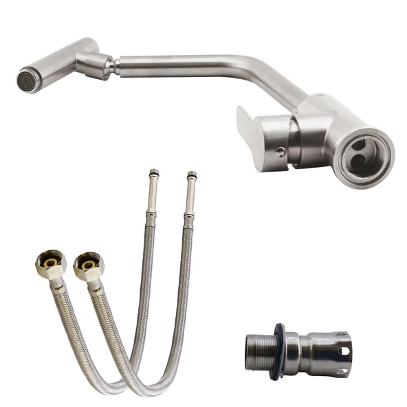 Mutfak Lavabo Musluğu Bataryası Mix Eyve Sıcak Soğuk Çift Su Girişli Çeşmesi 34 cm - Resim 3