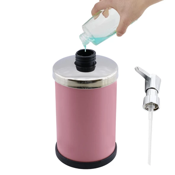 Sıvı Sabunluk Losyon Yağ Şişesi Set Üstü Sıvı Sabunluk Pembe - 4