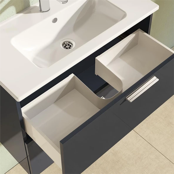 VitrA Mia Banyo Dolabı Seti 80 cm Antasit 75100 - 5