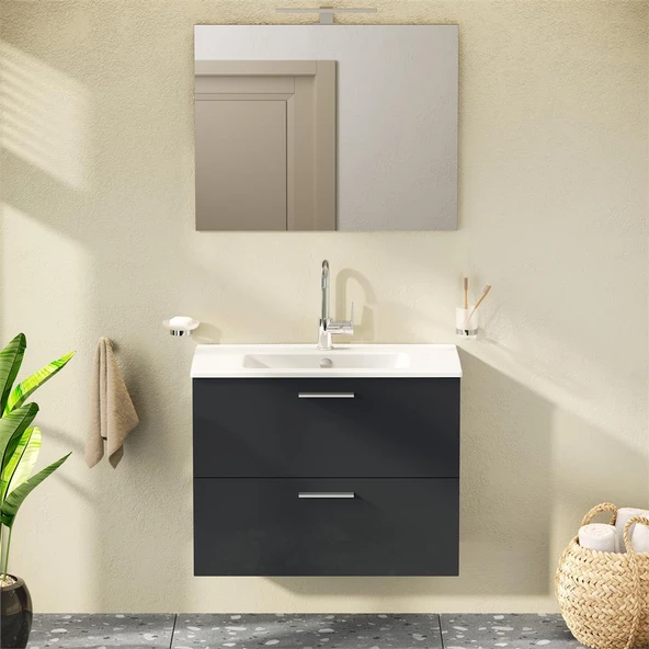VitrA Mia Banyo Dolabı Seti 80 cm Antasit 75100 - 2
