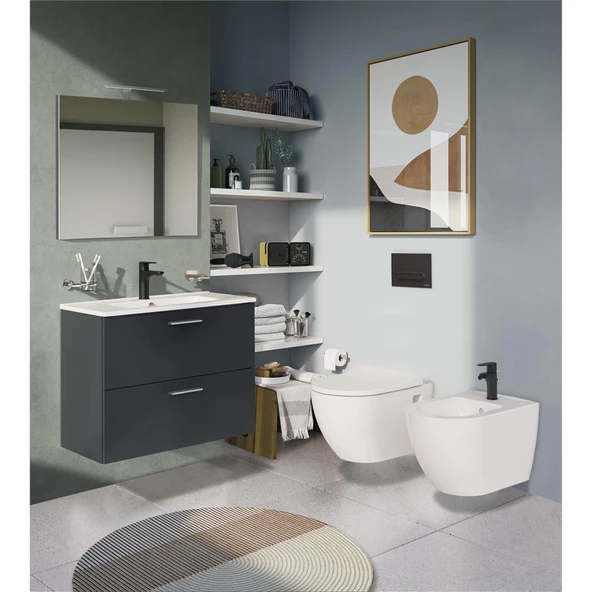VitrA Mia Banyo Dolabı Seti 80 cm Antasit 75100 - 3