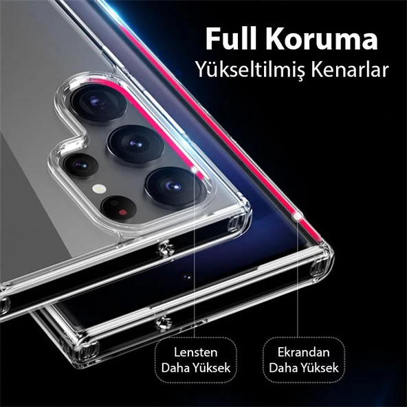 Polham Shockproof Darbe Emici Kamera Korumalı Samsung Galaxy S23 Ulta Uyumlu Silikon Kılıf, Sararmaz Kılıf - 5