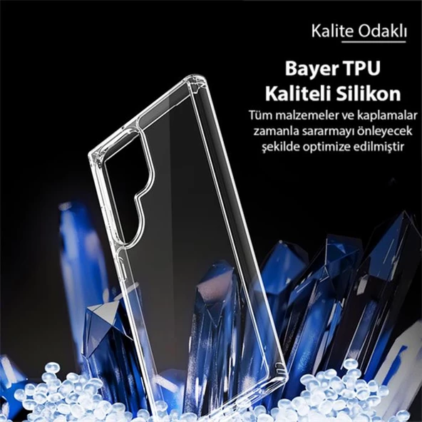 Polham Shockproof Darbe Emici Kamera Korumalı Samsung Galaxy S23 Ulta Uyumlu Silikon Kılıf, Sararmaz Kılıf - 2
