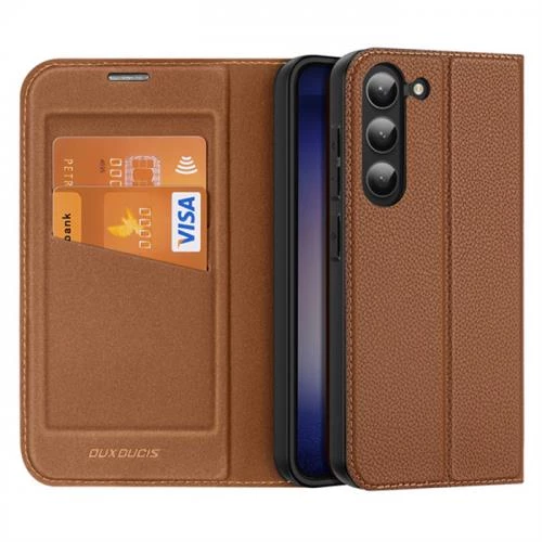 Polham Manyetik Samsung Galaxy S23 Uyumlu Kapaklı Kılıf, Kart Bölmeli, Standlı Kılıf, PU Deri - 6