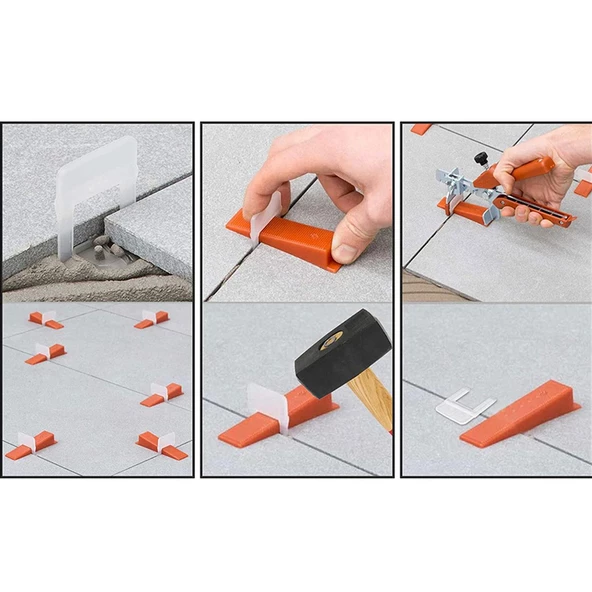 Seviye Tespit Artısı Klipsi Fayans Hizalama Derz Artısı Beyaz 2 mm 100 Adet - Resim 5