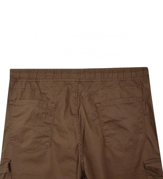 Kargo Cepli Büyük Beden Gabardin Pantolon Bej - 11