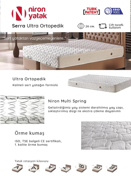 NİRON SERRA ULTRA ORTOPEDİK YATAK TÜM ÖLÇÜLER - Resim 5