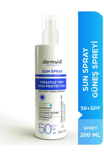 Dermokil Çok Yönlü Yüksek Koruyucu 50 Faktör Güneş Spreyi 200 ml - 5