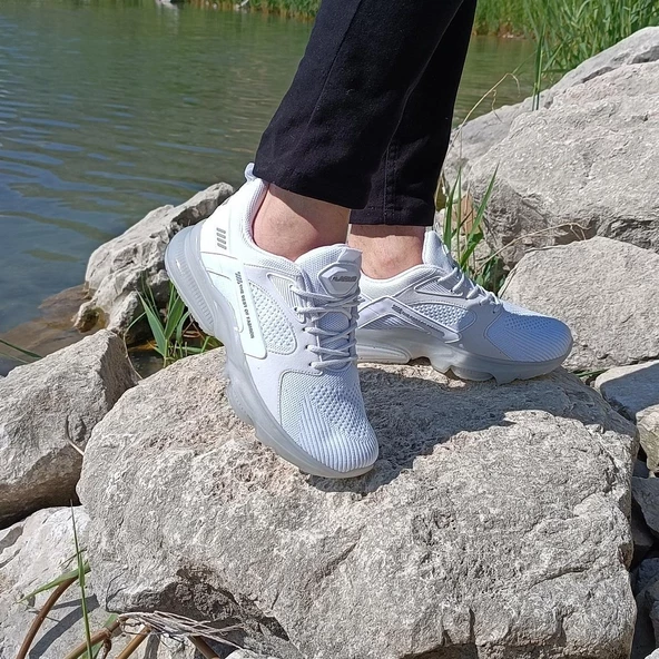 Plarıum 040 Beyaz Memoryfoam Air Tabanlı Spor Ayakkabı - 3