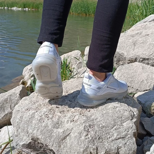 Plarıum 040 Beyaz Memoryfoam Air Tabanlı Spor Ayakkabı - 4