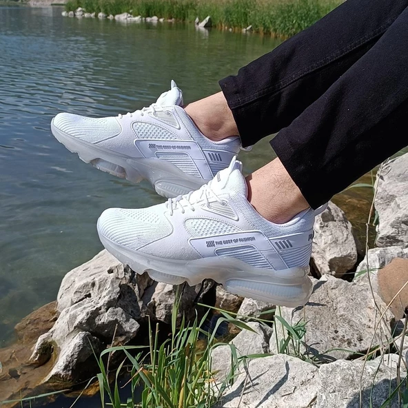 Plarıum 040 Beyaz Memoryfoam Air Tabanlı Spor Ayakkabı - 5