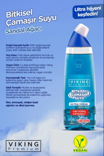 Viking Premium Çamaşır Suyu Sandal Ağacı 750 ml 3 Adet - 3