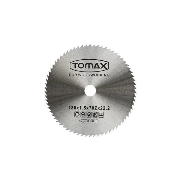 Tomax Ağaç Daire Testeresi Elmassız 180x1.5x22.2x70z Diş