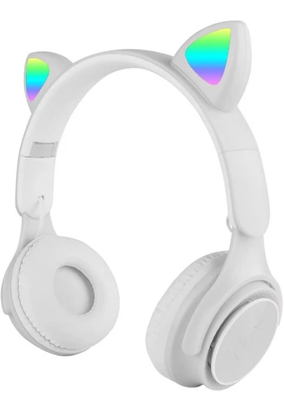 M6 Pro Cat RGB Led Işıklı Kedi Kulağı Band Tasarımlı Ayarlanabilir ve Katlanabilir Kulak Üstü Bluetooth Kulaklık - 4