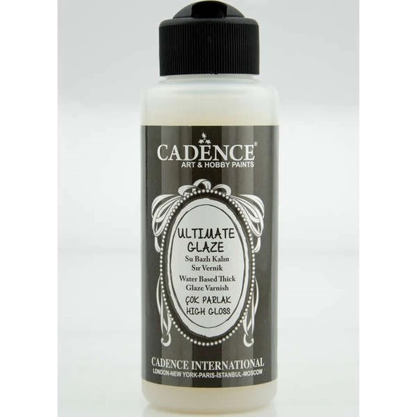 Cadence Ultimate Glaze Su Bazlı Sır Vernik PARLAK 120 ml.