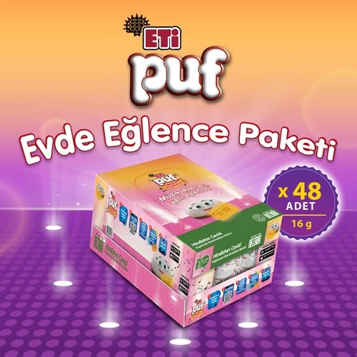 Eti Puf 48x16 gr Hindistan Cevizli Bisküvi