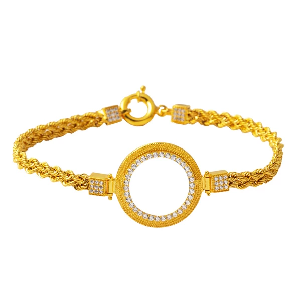 Örgü Zincir Çeyrek Altınlık Bileklik