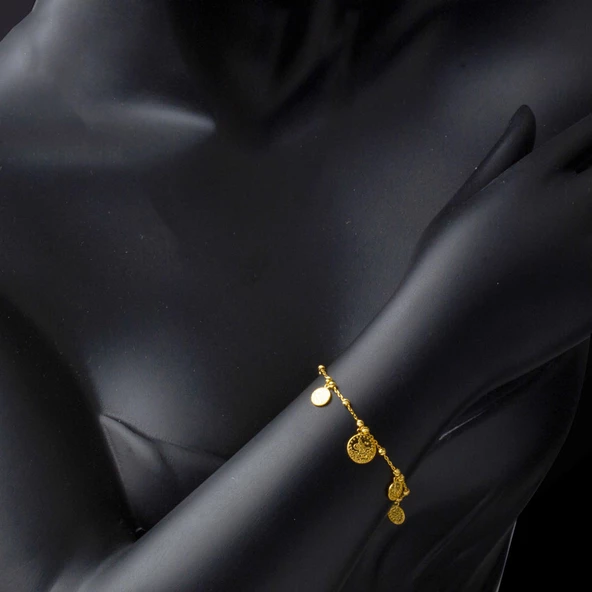 14 Ayar Tuğralı Dorika Altın Bileklik - Resim 4